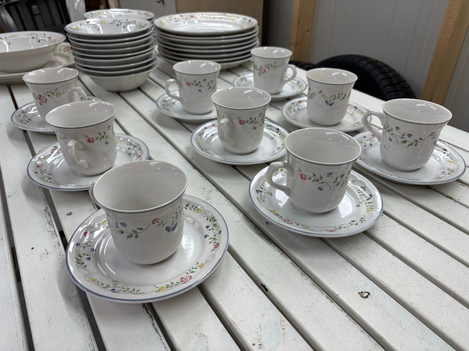 Uitgebreid servies 'English Garden' - 60+ delig, Ophalen, Gebruikt, Overige merken, Vintage