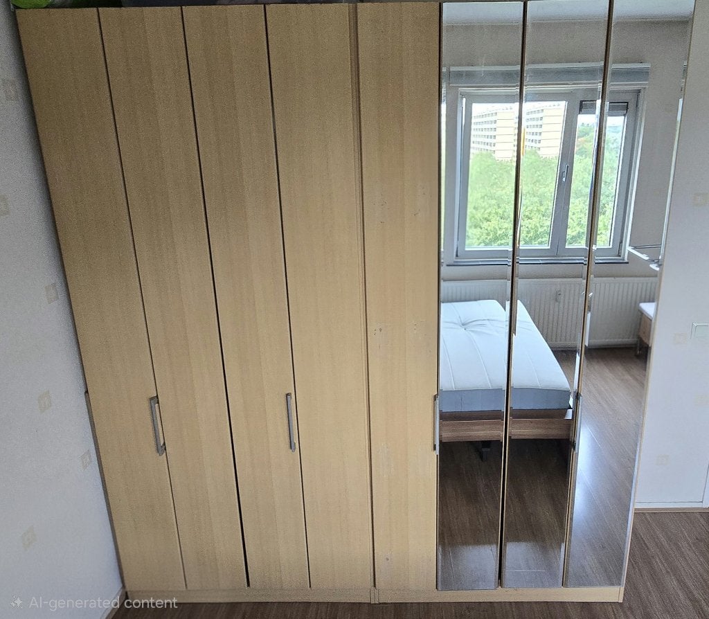 2 x kledingkast (set), met spiegel, eiken, Ophalen, Gebruikt, 200 cm of meer, Eikenhout