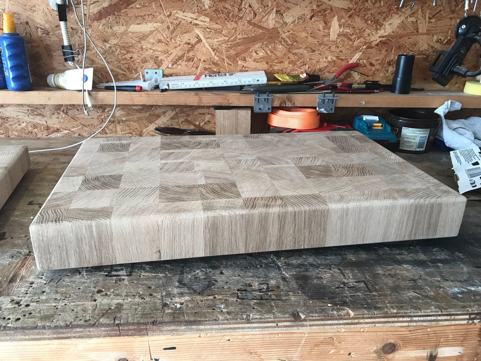 Massief Eiken Snijplank / Hakblok - Onbehandeld, Huis en Inrichting, Ophalen, Hout, Snij-/serveerplank, Nieuw