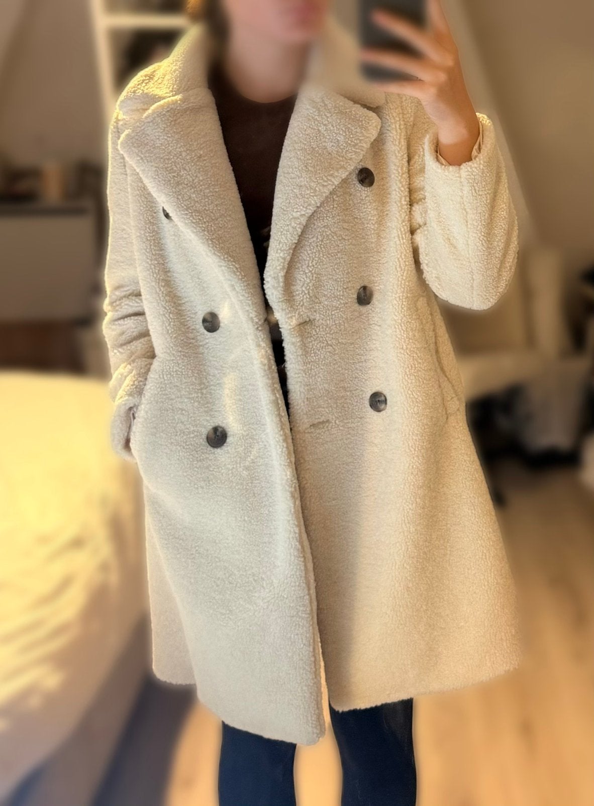 Ralph lauren teddy jas, Ophalen of Verzenden, Zo goed als nieuw, Maat 38/40 (M), Beige