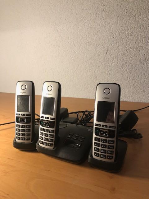 Telefoonset, Telecommunicatie, Vaste telefoons | Handsets en Draadloos, Ophalen, Gebruikt, 3 handsets