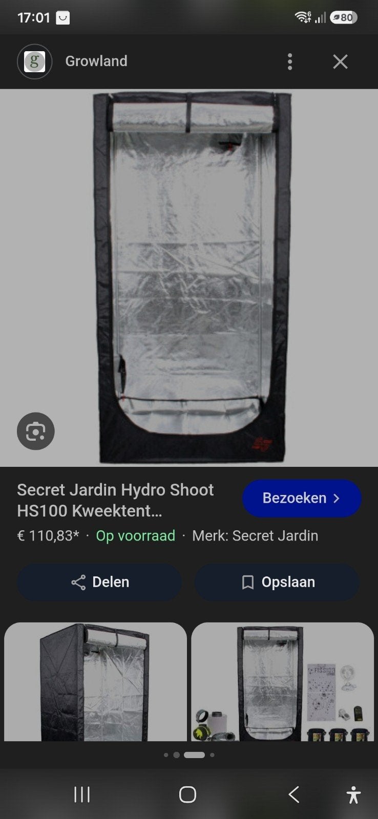 Complete Kweektent met LED,en groeitent  climaat geregeld, Ophalen, Gebruikt, Kweektent