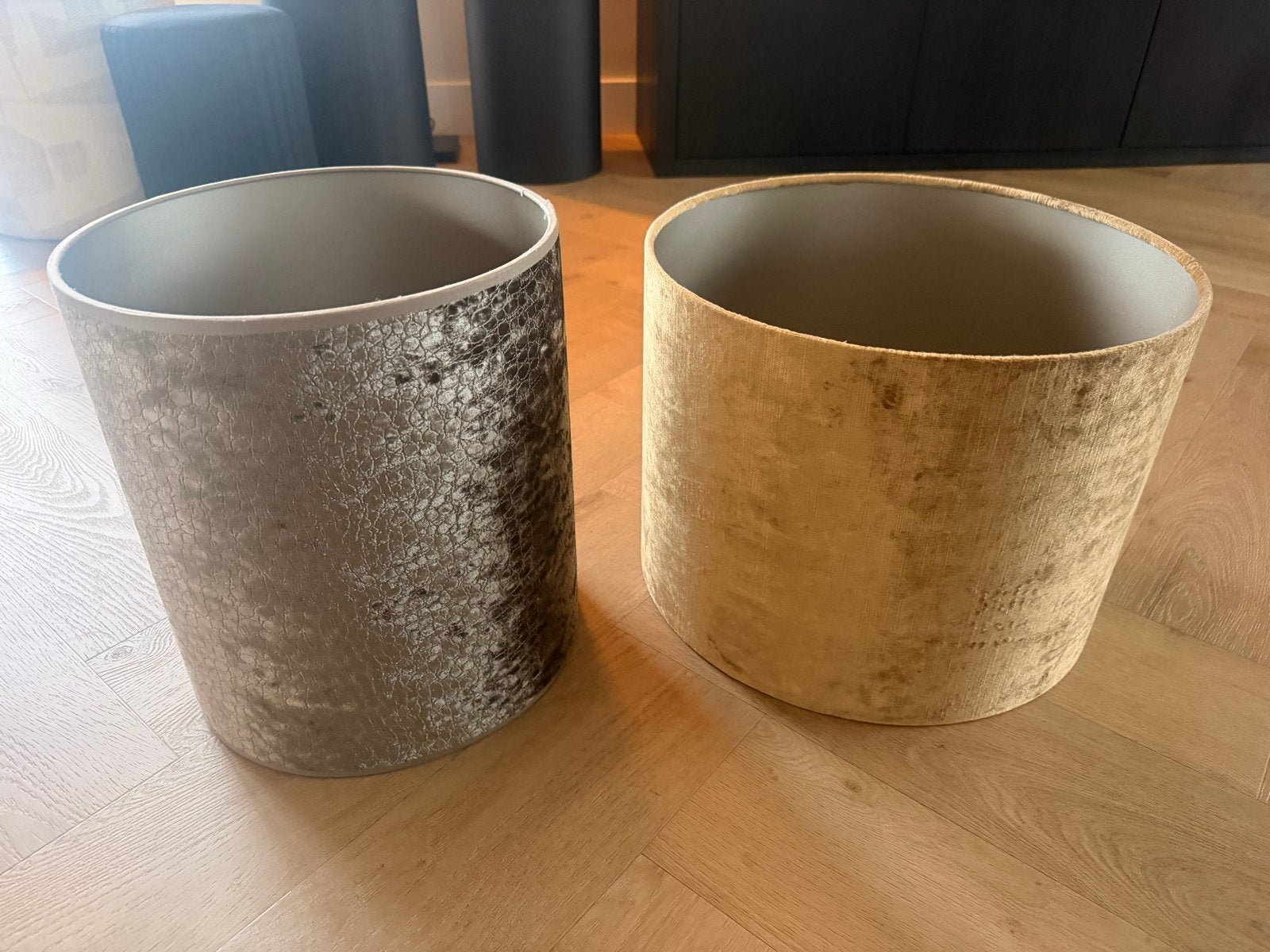 2 Maison Manon lampenkappen (Light&Living stijl) goud & taup, Ophalen, Gebruikt, Overige typen, Rond