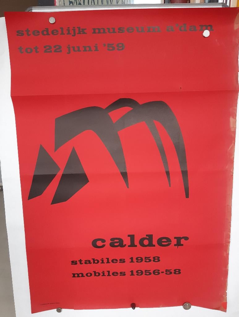 Originele poster Alexander Calder Sandberg Stedelijk Museum, Verzenden, A1 t/m A3, Film en Tv, Rechthoekig Staand