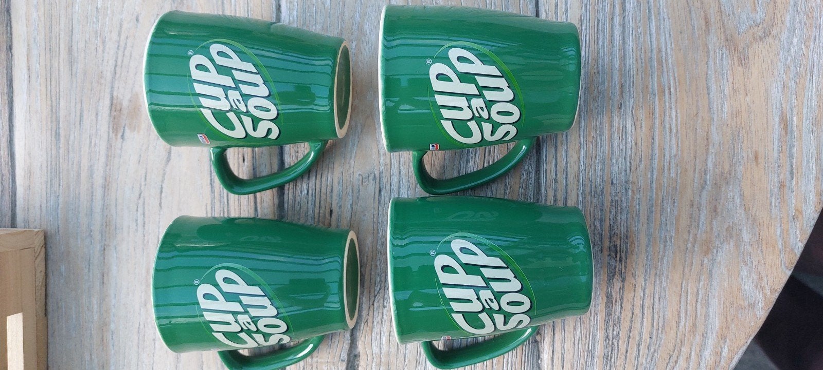 Set van 4 Cup a Soup mokken - Groen, Ophalen of Verzenden, Zo goed als nieuw, Overige materialen, Overige merken