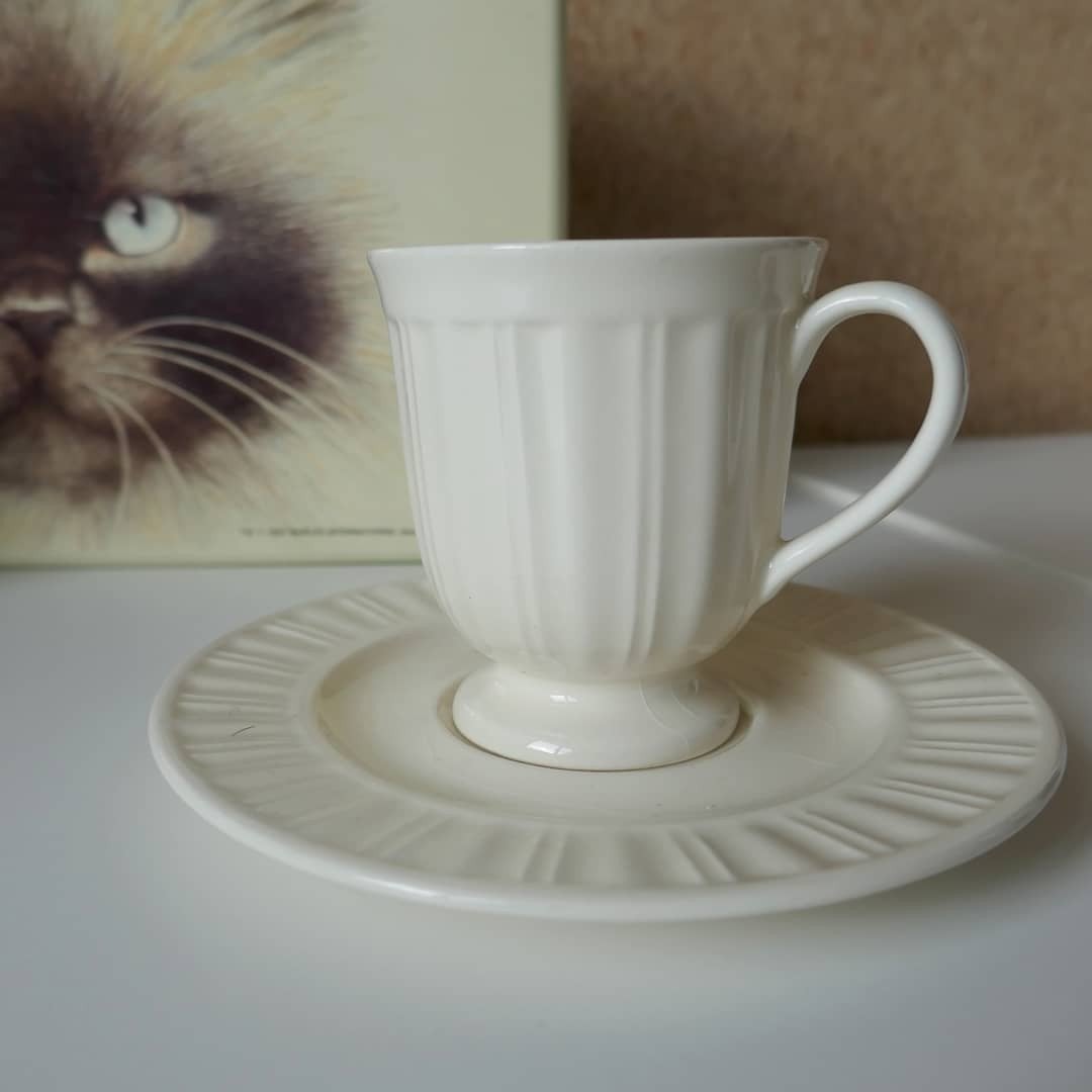 Mooie kop en schotel crème, Gebruikt, Overige merken, Vintage, Ophalen of Verzenden