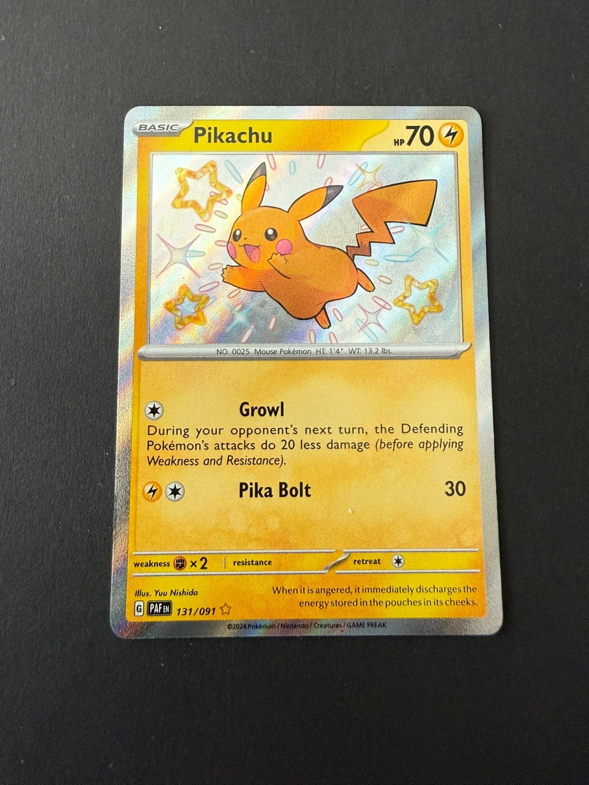 PAF 131/091 pikachu, Ophalen of Verzenden, Nieuw, Losse kaart