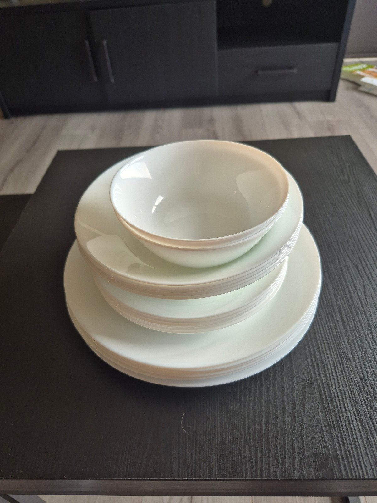 Wit servies: borden en kommen - IKEA 365+, Ophalen, Zo goed als nieuw, Bord(en), Overige stijlen