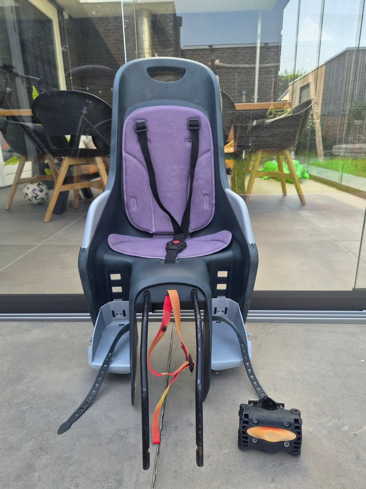 Polisport Bubbly Maxi Achterzitje Kinderfietsstoel, Ophalen, Gebruikt, Voetsteuntjes