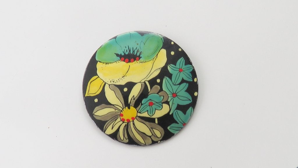 Grote Vintage Bloemen broche/west Germany, Overige materialen, Gebruikt, Overige kleuren, Ophalen of Verzenden