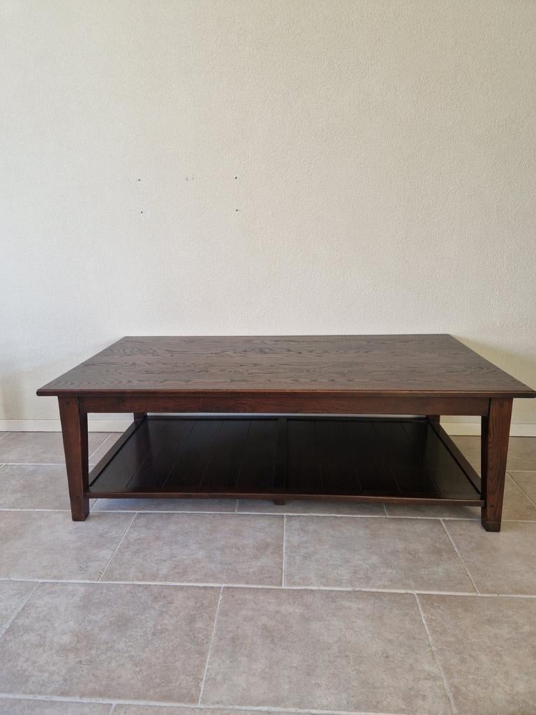 Massief Eiken Salontafel | Uitschuifbladen |Landelijke Stijl, Ophalen, Gebruikt, 100 tot 150 cm, Eikenhout