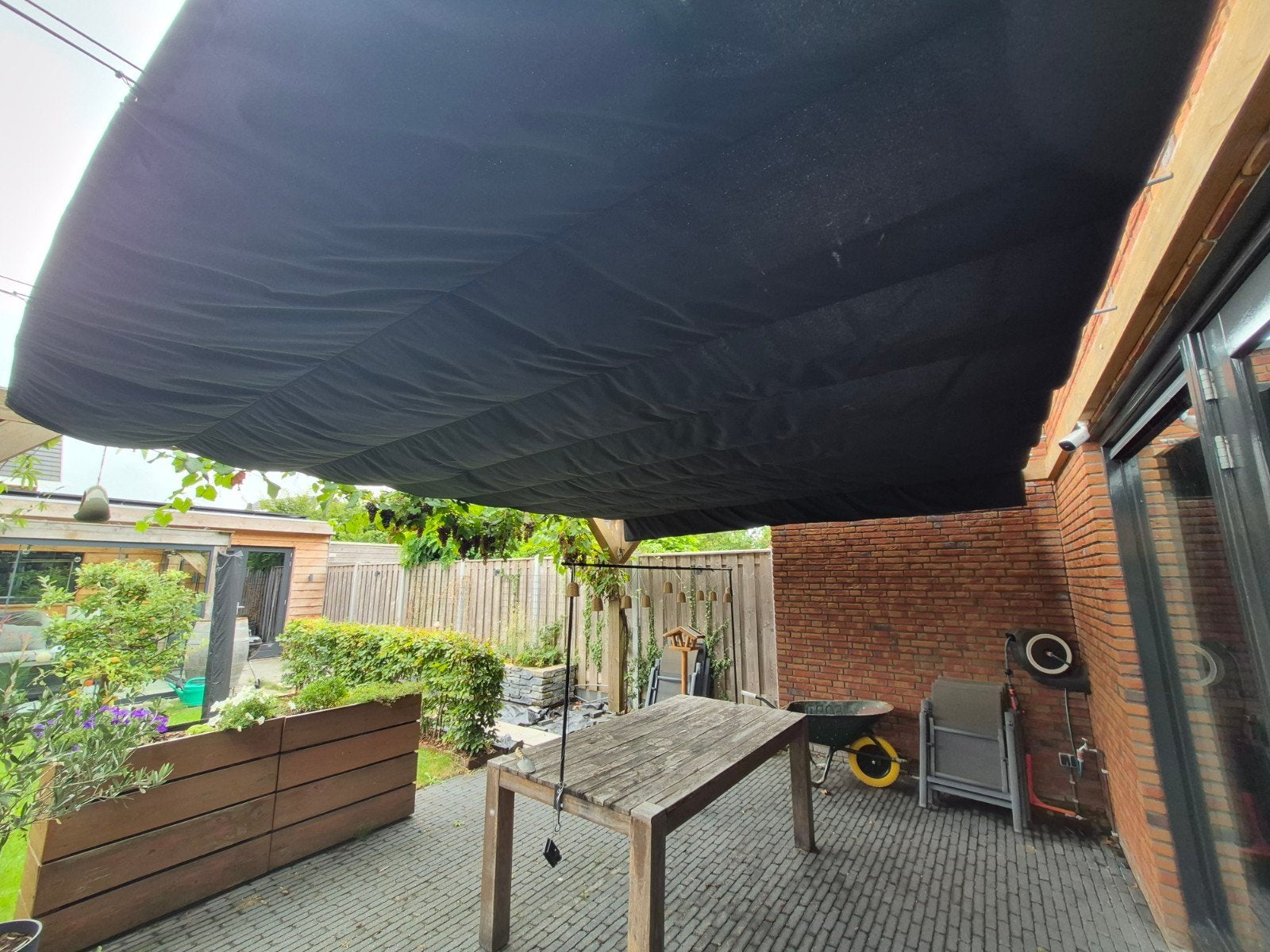 Pergola met schaduwdoek 5,45m x 4,4m, Ophalen, Zo goed als nieuw