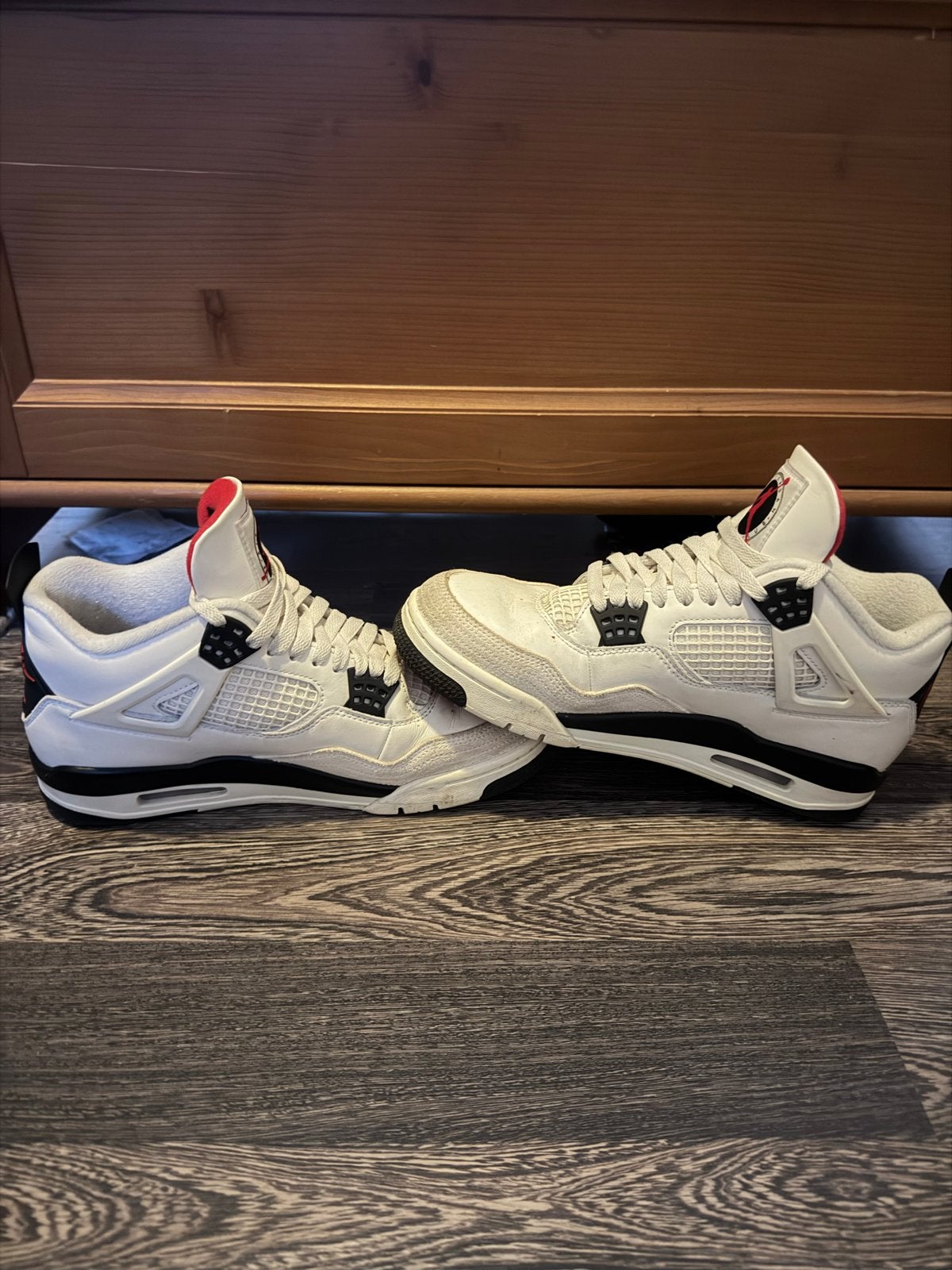 Nike Air Jordan 4 Retro - Heren Sneakers, Kleding | Heren, Verzenden, Wit, Sneakers of Gympen, Gedragen
