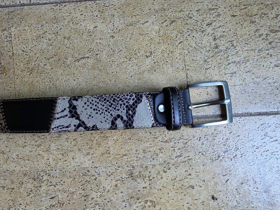 Python leren heren riem. 125 cm x 4 cm, Kleding | Heren, Riemen en Ceinturen, Ophalen of Verzenden, Bruin