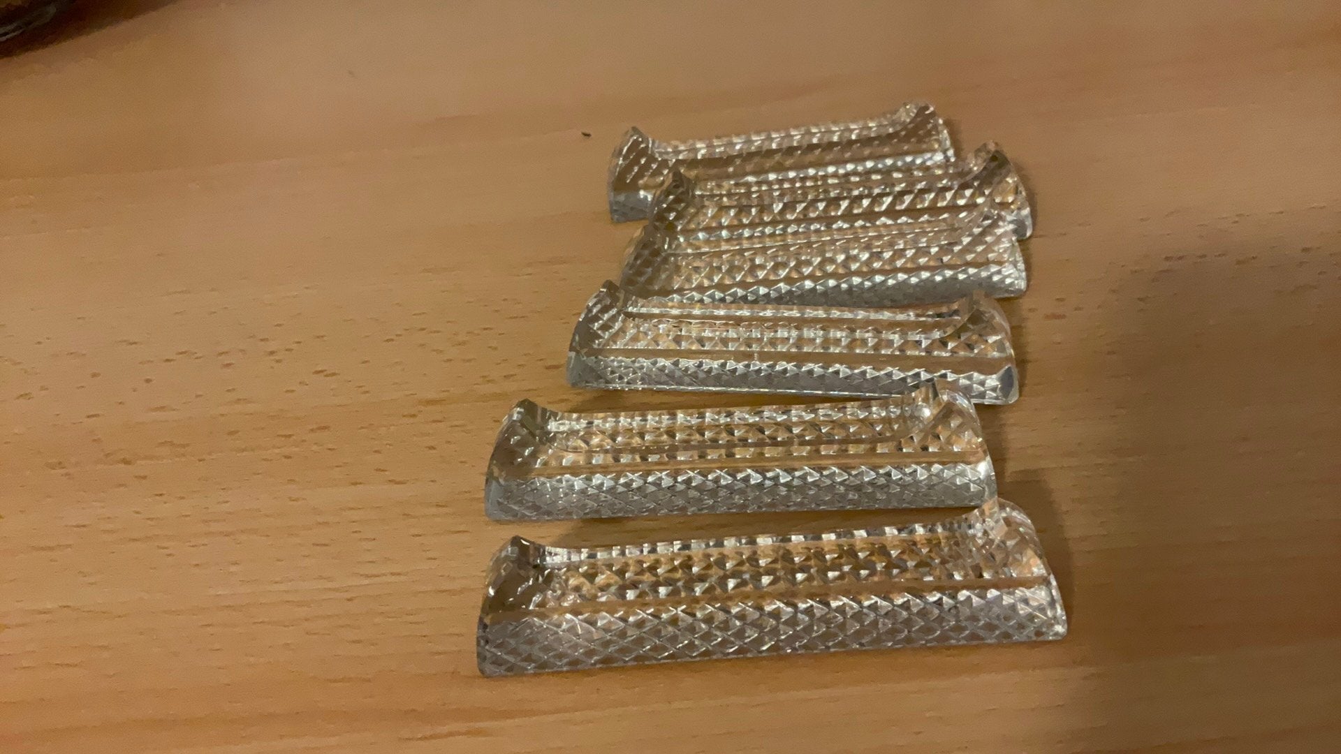 6 kristallen messenleggers puntgaaf, Ophalen of Verzenden