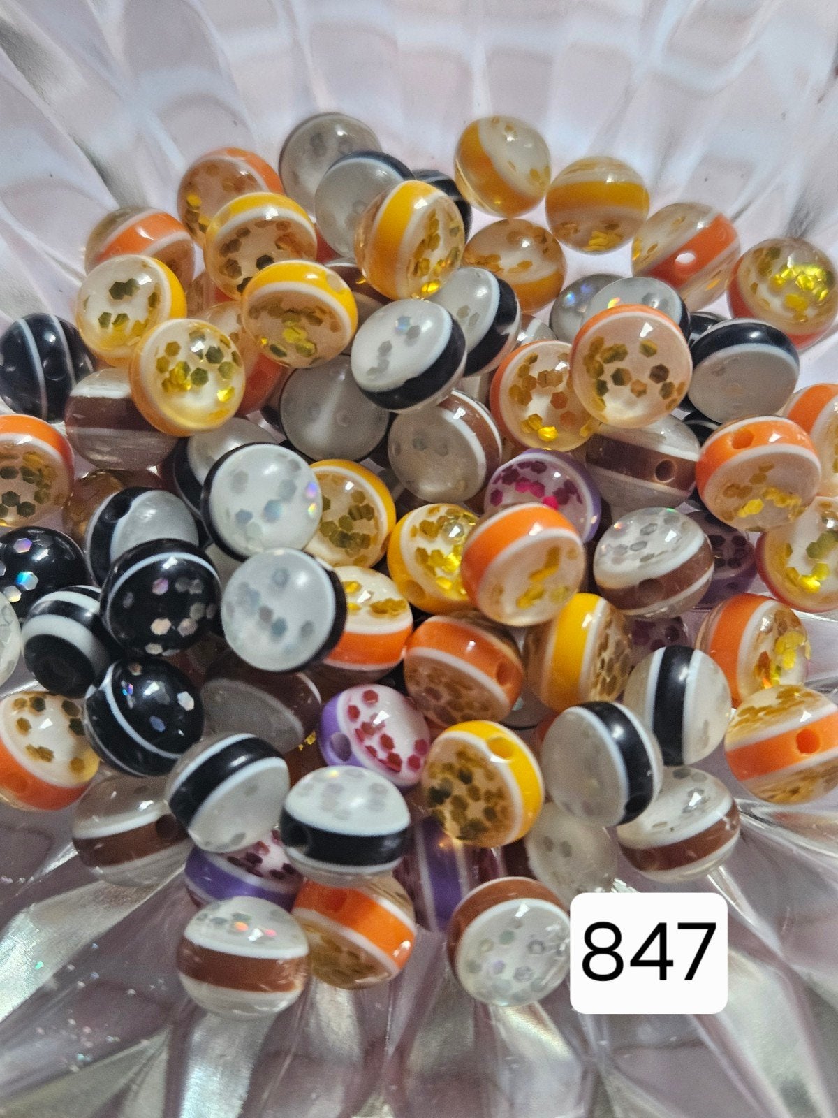 100x glitter kralen (847), Ophalen of Verzenden, Nieuw, Kraal