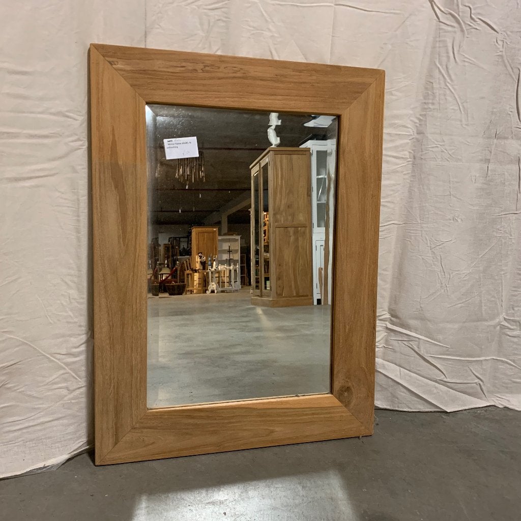 facet geslepen spiegel teak lijst 80 x 60 cm Gratis bezorgd, TTM Wonen, Meubels – (Perzische) Tapijten en Woonaccessoires, Taag 63, 2491 CS, Den Haag (Forepark)