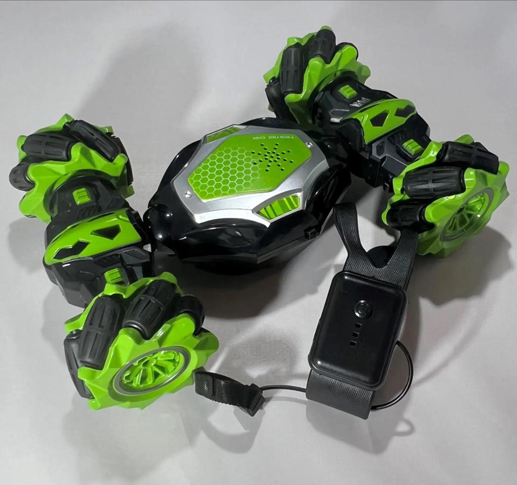 Twisted Car RC Stunt RC Auto - Groen - Afstandsbediening, Nieuw, Ophalen of Verzenden, X, Afstandsbediening