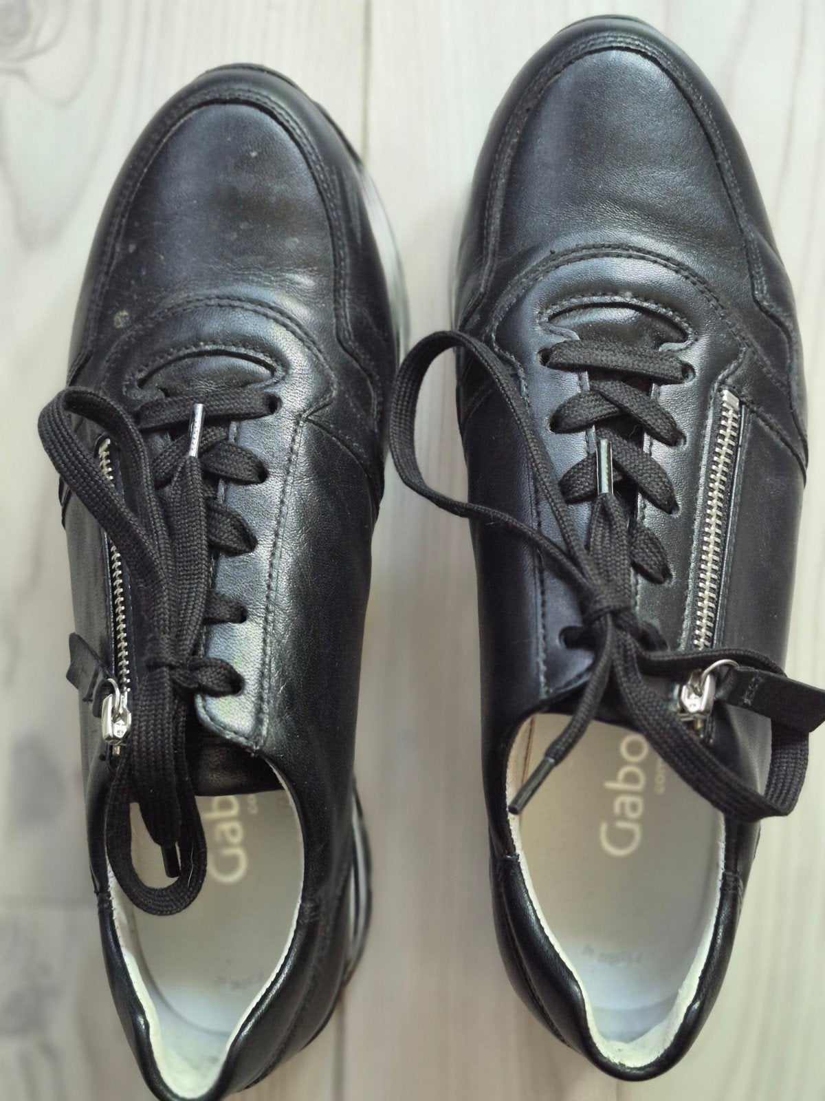 Gabor zwarte sneakers met witte zool, maat 41, Ophalen, Zwart, Gabor, Sneakers of Gympen