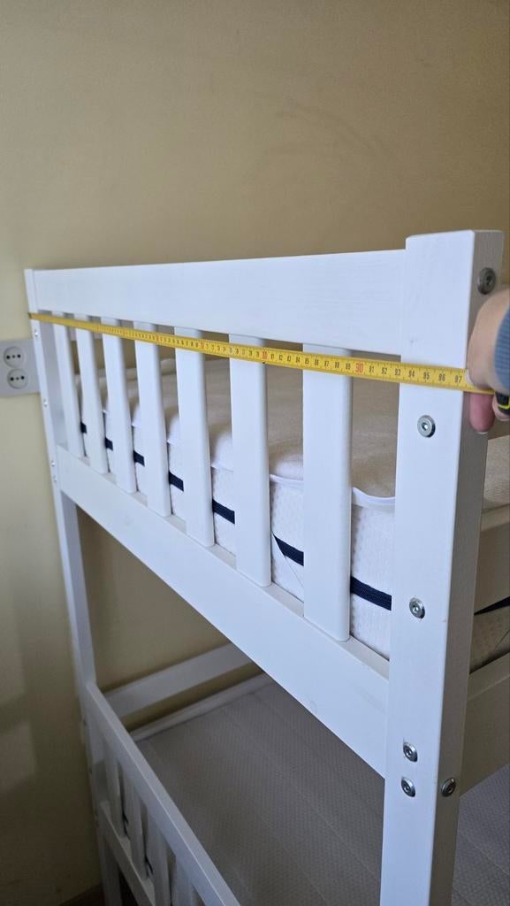 Stapelbed met zgan matrassen en matrasbeschermer, Ophalen, 90 cm, Eenpersoons, 160 tot 180 cm