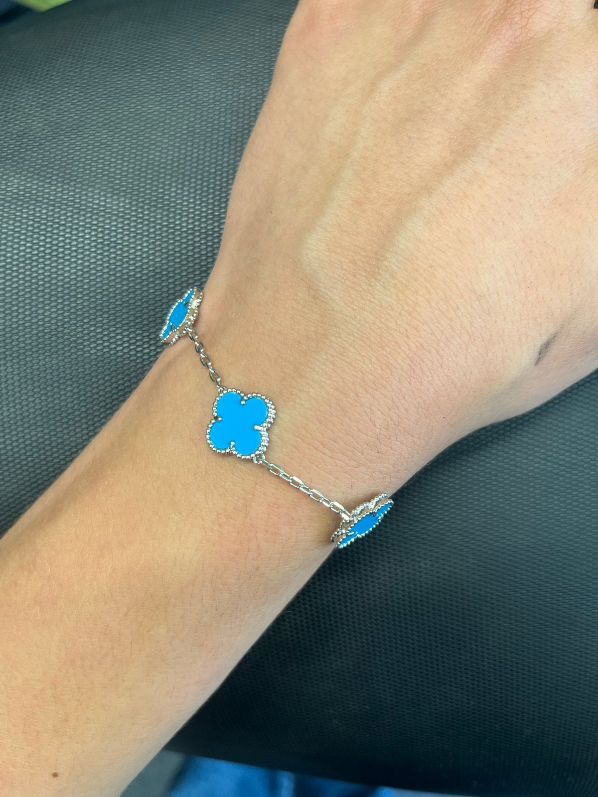 Van Cleef & Arpels armband met klavertjes, Ophalen of Verzenden, Nieuw, Blauw, Overige materialen