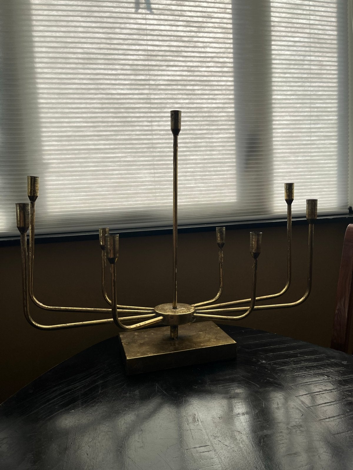 Mooie goud metalen kandelaar, Huis en Inrichting, Woonaccessoires | Kandelaars en Kaarsen, Gebruikt, 65 cm, Ophalen of Verzenden