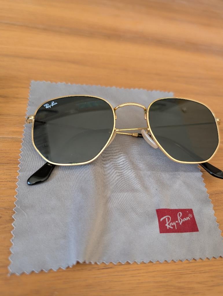 Ray Ban Gold Hexagonal Sunglasses - 3548-NL - with Case, Sieraden, Tassen en Uiterlijk, Zonnebrillen en Brillen | Heren, Zonnebril
