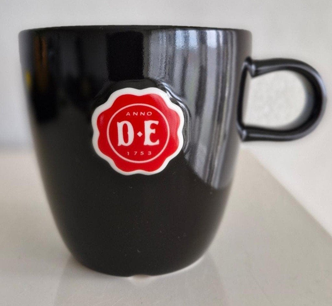 Douwe Egberts Koffiemok - Zwart met DE logo, Overige typen, Ophalen of Verzenden, Zo goed als nieuw, Zwart