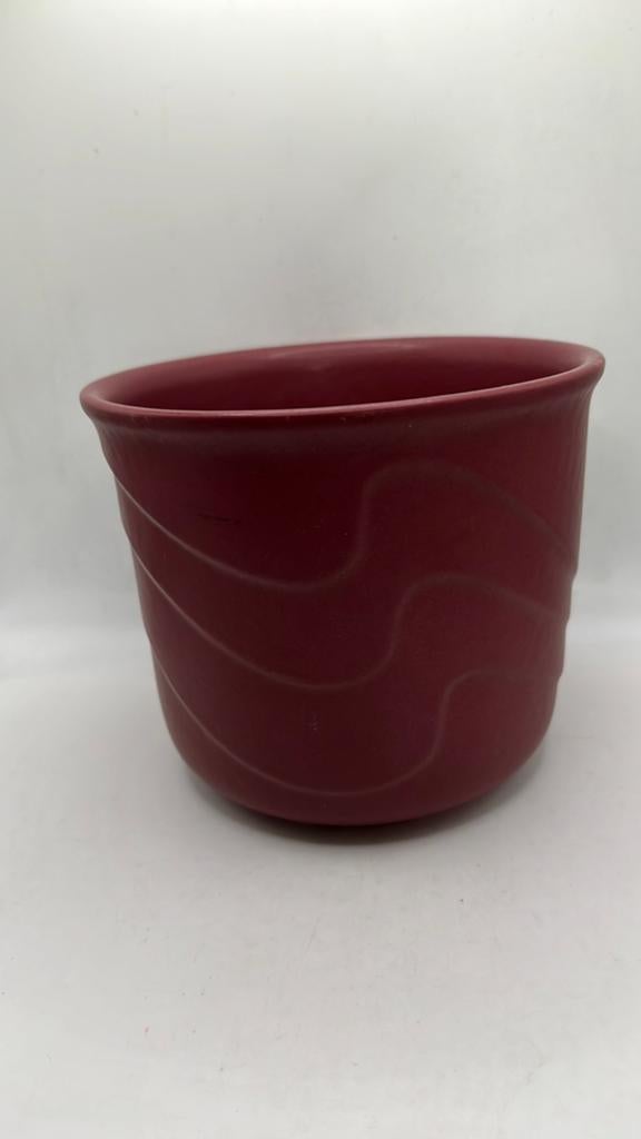 W. Germany Scheurich Wavy Swirl bloempot, bordeaux., Ophalen of Verzenden, Zo goed als nieuw