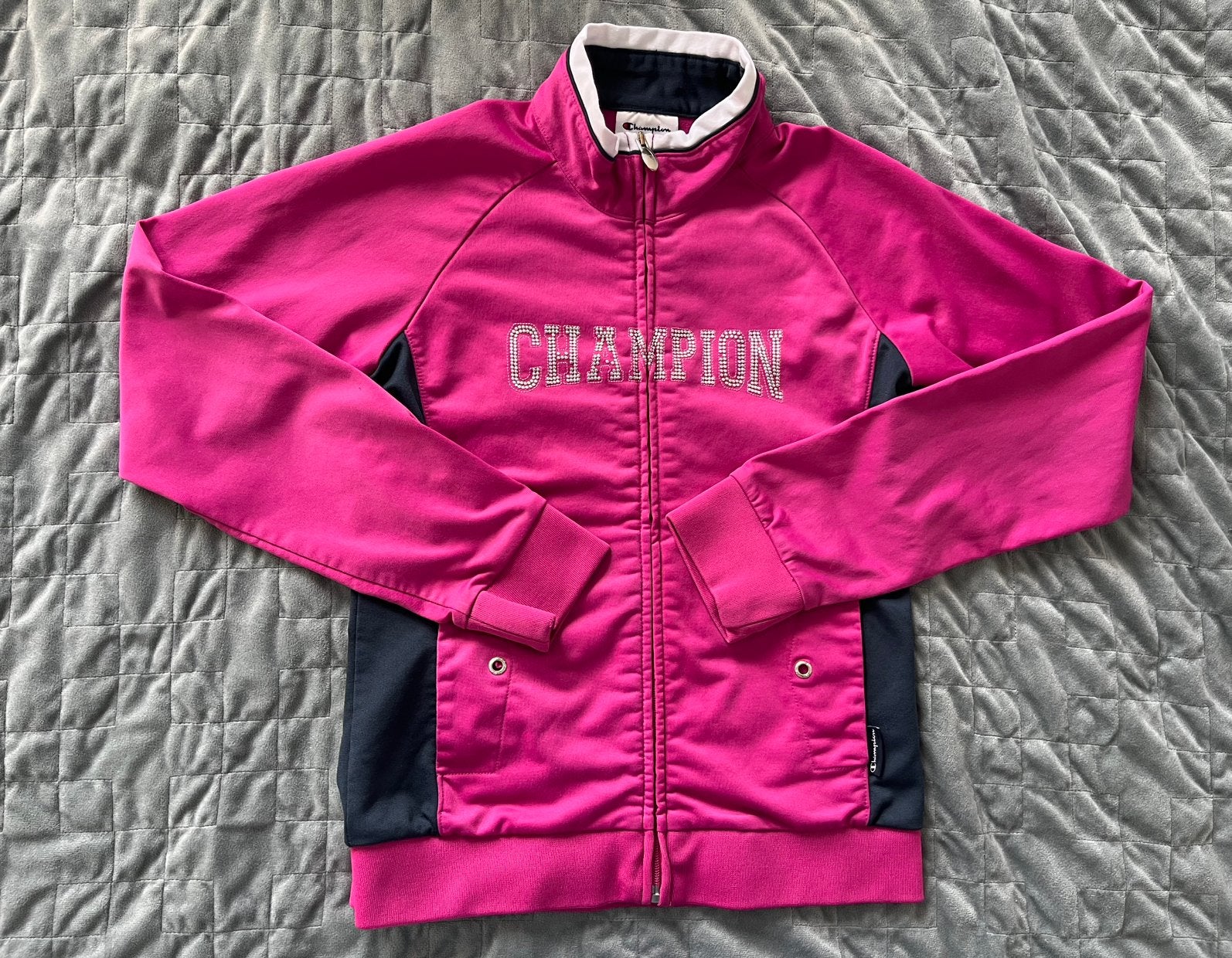 Champion trainingsjack, maat 9/10 jaar 140 cm tracksuit jack, Meisje, Sport- of Zwemkleding, Ophalen of Verzenden, Zo goed als nieuw