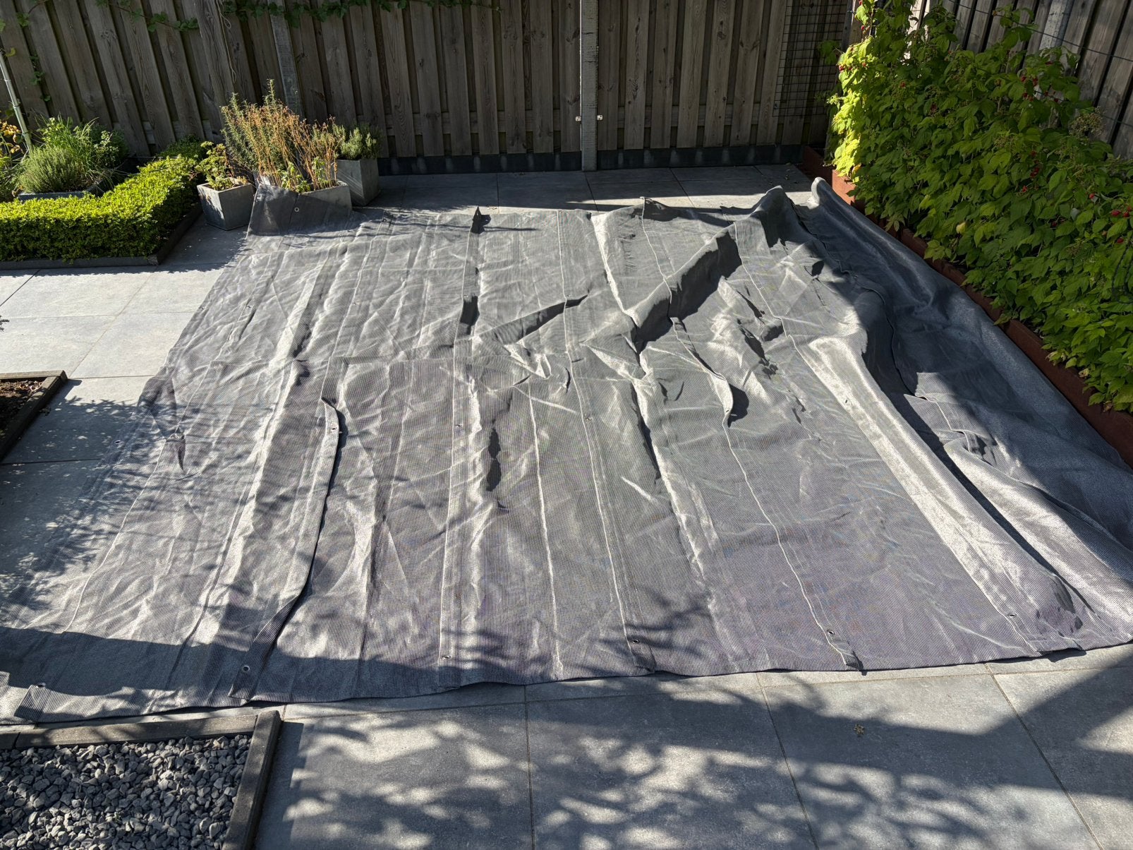 Nesling coolfit harmonicadoek 370x370, Tuin en Terras, Ophalen, Overige typen, Zo goed als nieuw, 250 cm tot 450 cm