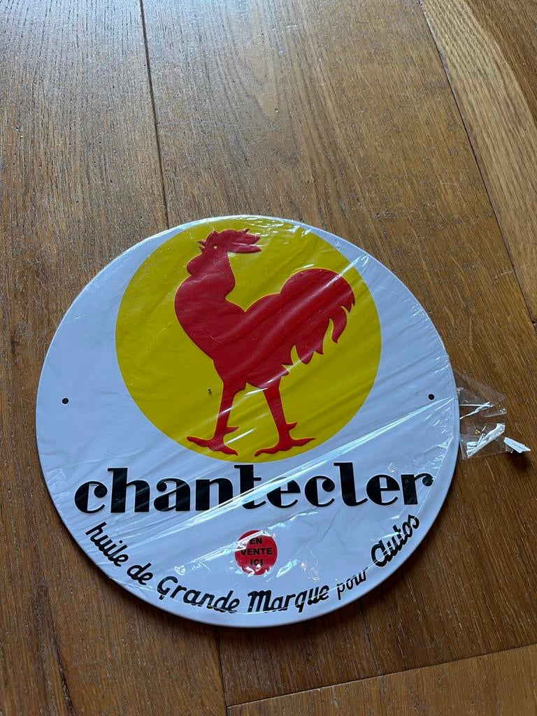 Chantecler metalen reclamebord - Olie voor auto's - 21 cm, Ophalen of Verzenden, Zo goed als nieuw