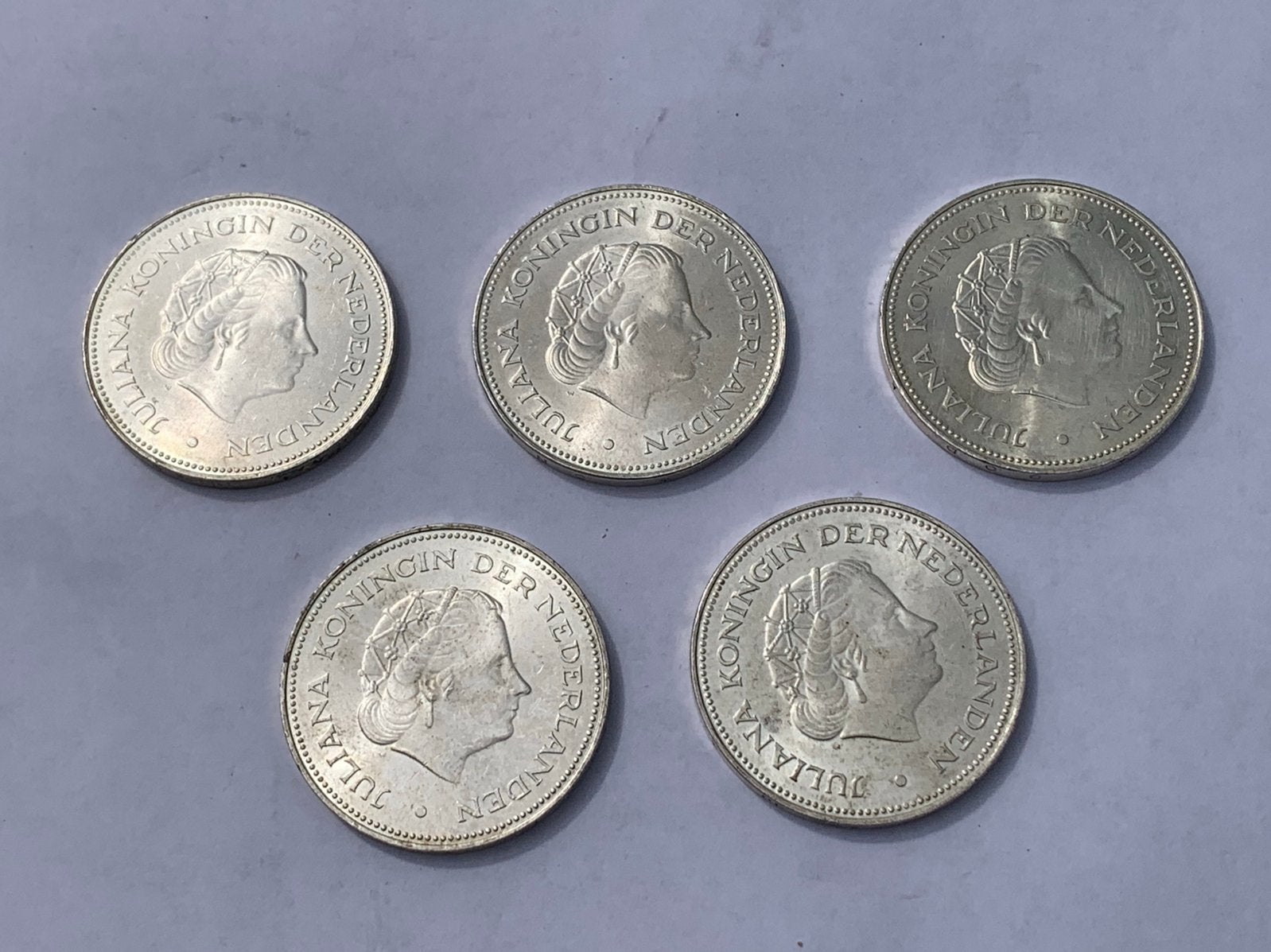 5 zilveren tientjes ned herrijst 1945-1970 juliana/wilhelmin, Ophalen of Verzenden, Koningin Juliana, 10 gulden