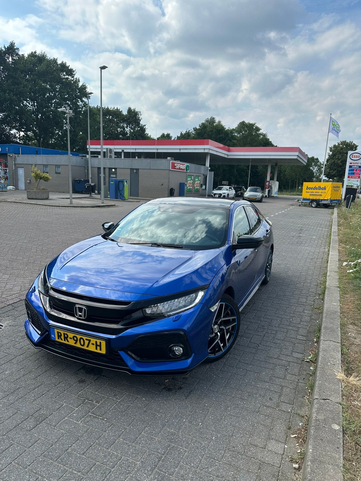 Honda Civic 1.0 I-vtec 129pk CVT 2018 Blauw, Auto's, Euro 6, 4 cilinders, 129 pk, Blauw