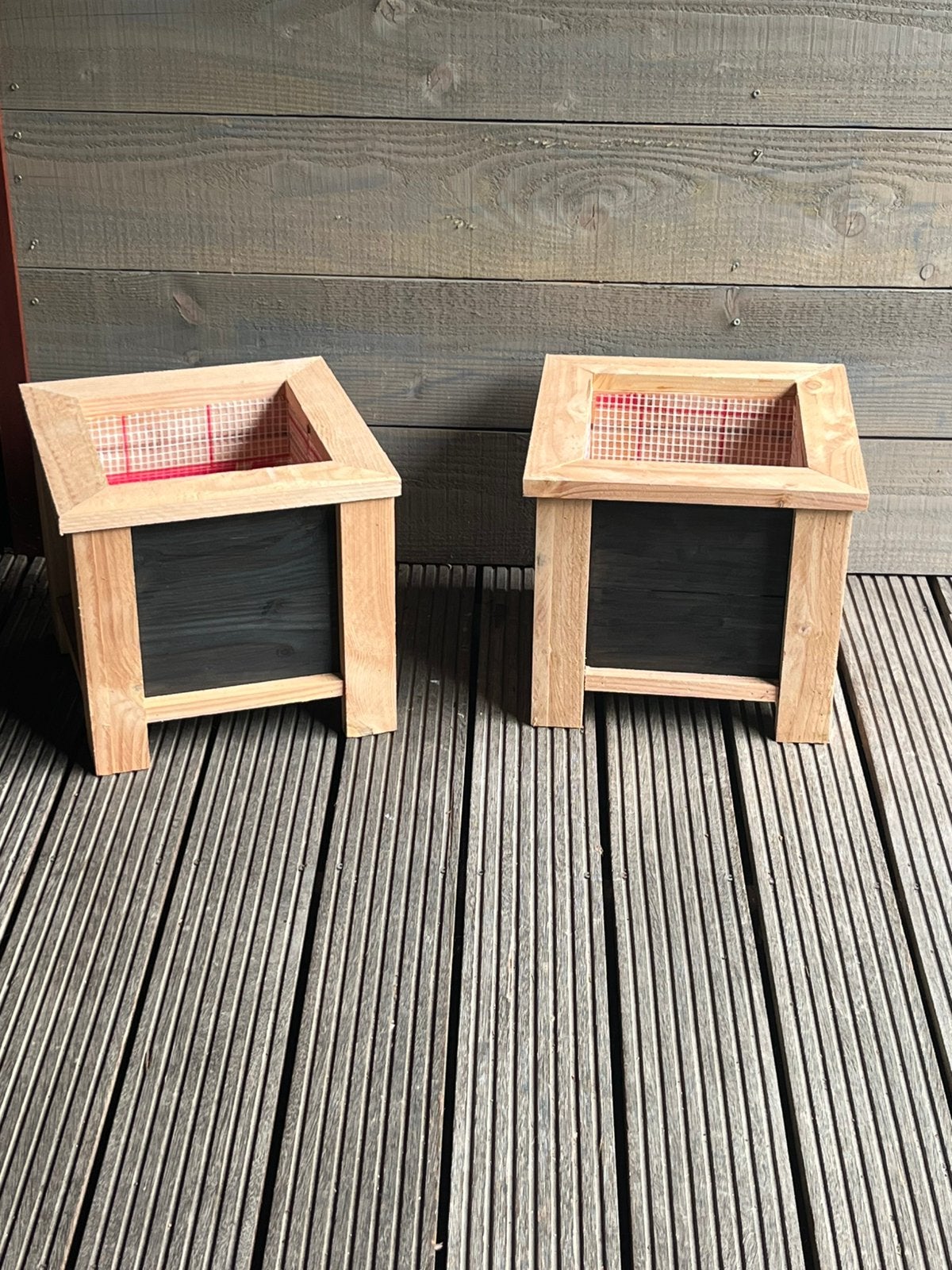 Te koop 2 bloembakken douglas, Tuin en Terras, Bloembakken en Plantenbakken, Ophalen, Vierkant, Nieuw, Balkon