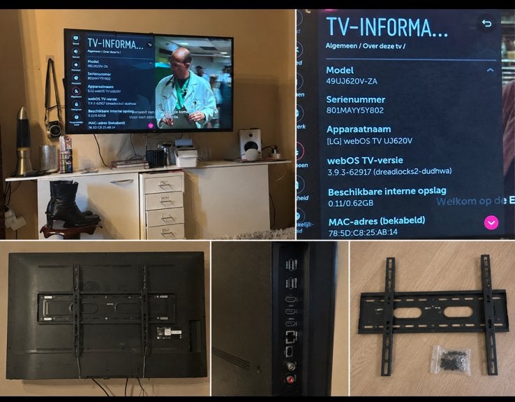 LG 49UJ620V 4K UHD Smart TV met muurbeugel, Audio, Tv en Foto, Ophalen, LED, Zo goed als nieuw, 100 cm of meer