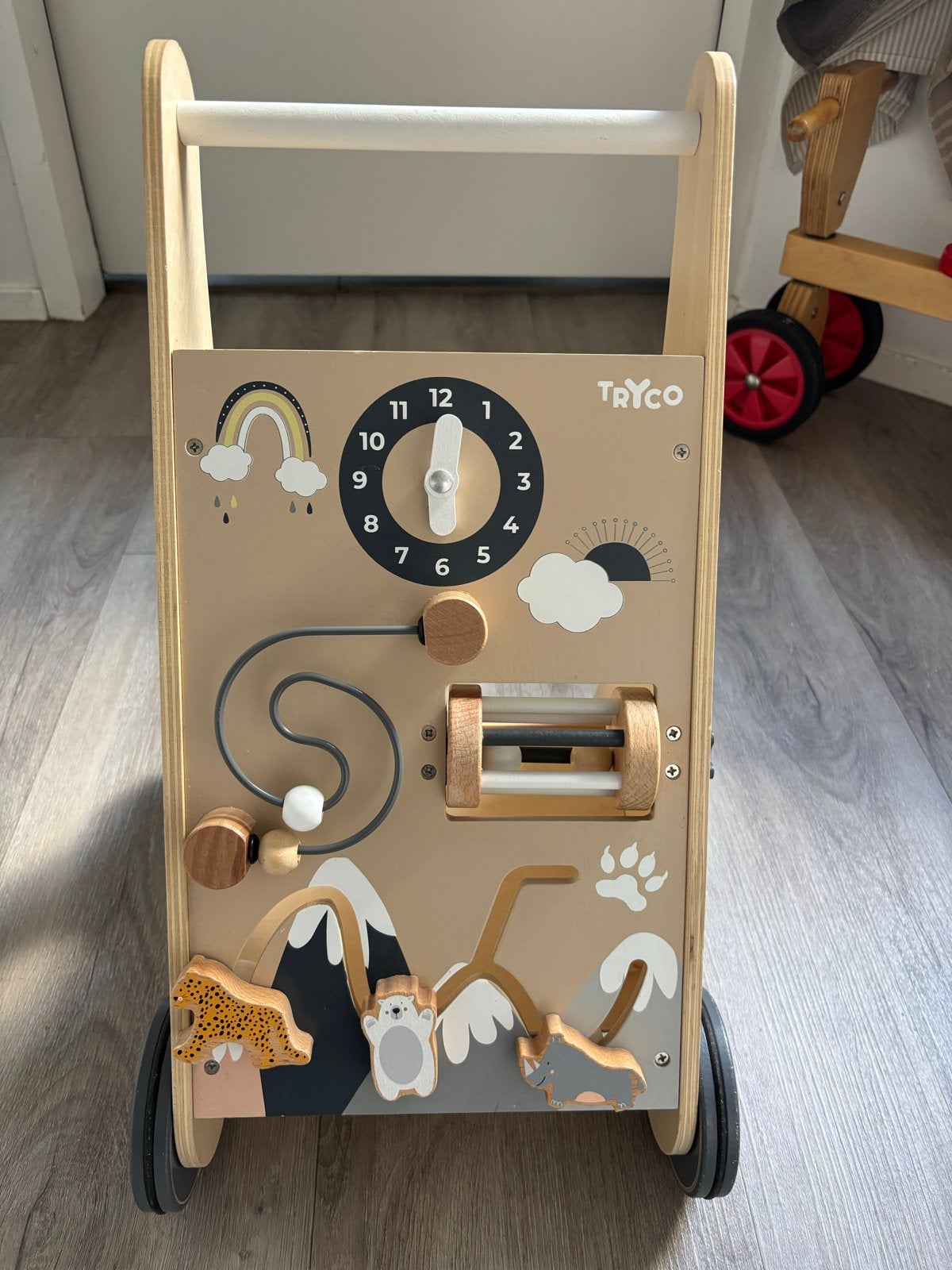 Tryco Houten Baby Walker met Activiteiten - loopkar, Kinderen en Baby's, Ophalen, Zo goed als nieuw, Overige typen
