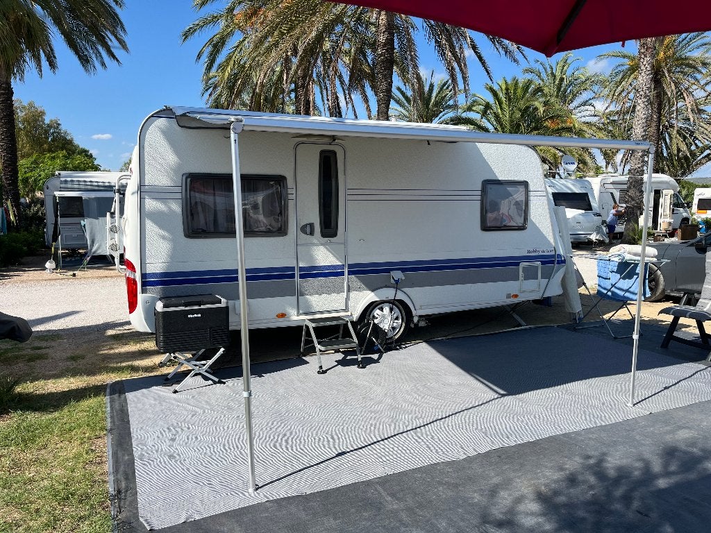 Hobby De Luxe 460Ufe 2007 Mover, Airco, Zakluifel & Voortent, Caravans en Kamperen, Rondzit, Hobby, Lengtebed, 4 tot 5 meter
