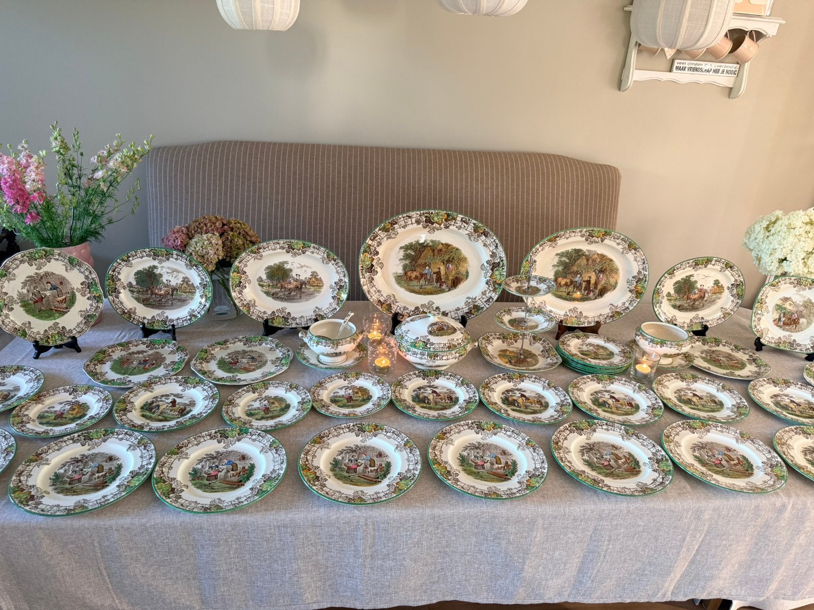 Spode  Copeland Byrons antiek compl servies, Antiek en Kunst, Ophalen