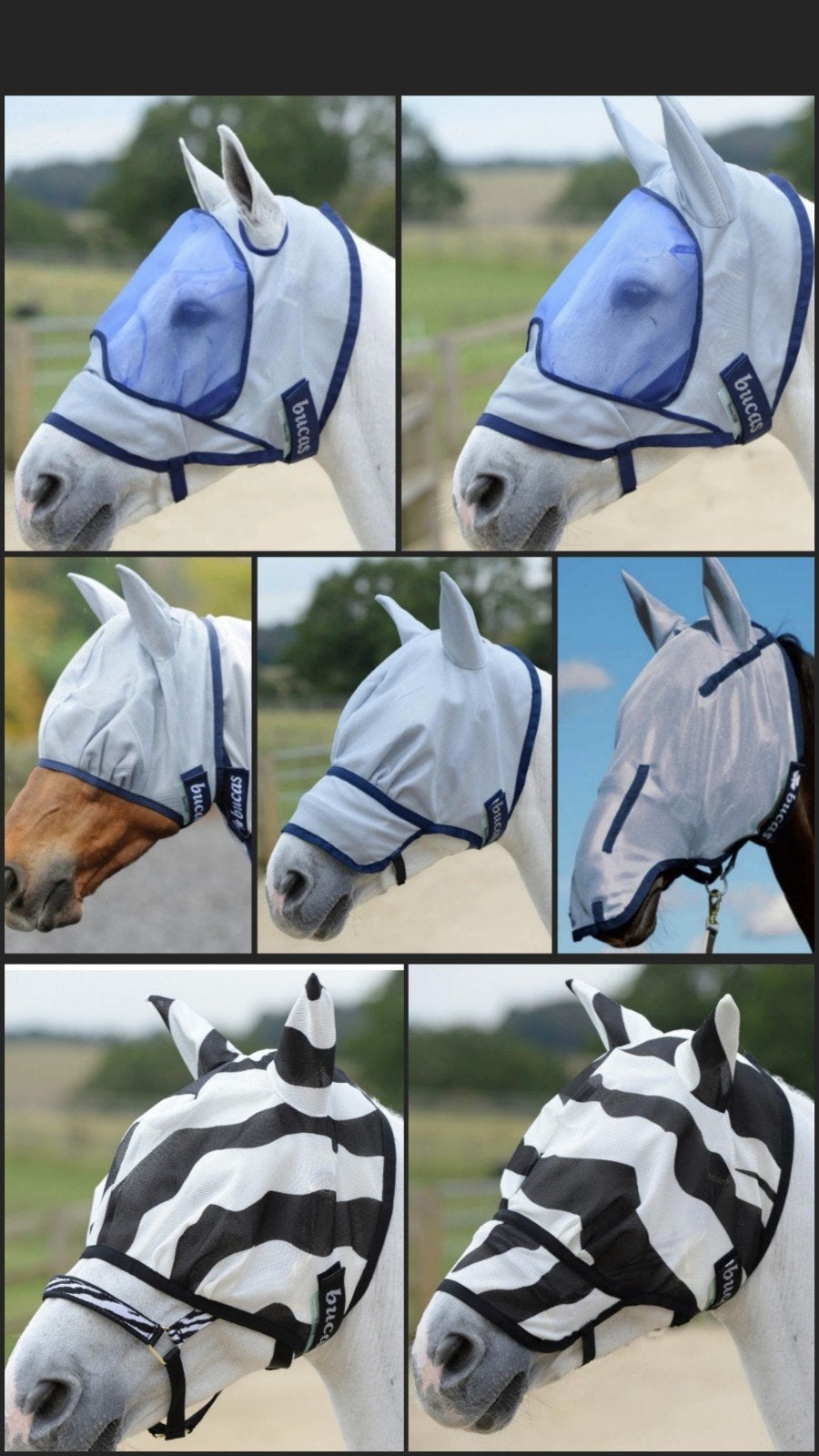 Bucas Buzz-Off Fly Mask - Vliegenmaskers, Dieren en Toebehoren, Bucas, 0 g, Nieuw, Grijs
