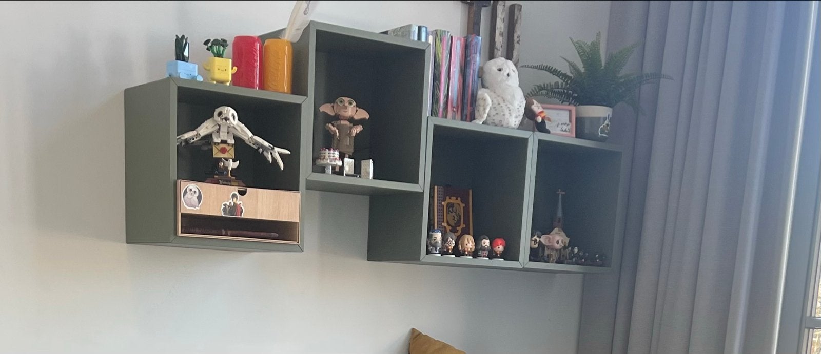 IKEA Eket kastjes groen - 4 stuks, Ophalen, Met plank(en), Minder dan 50 cm, Gebruikt
