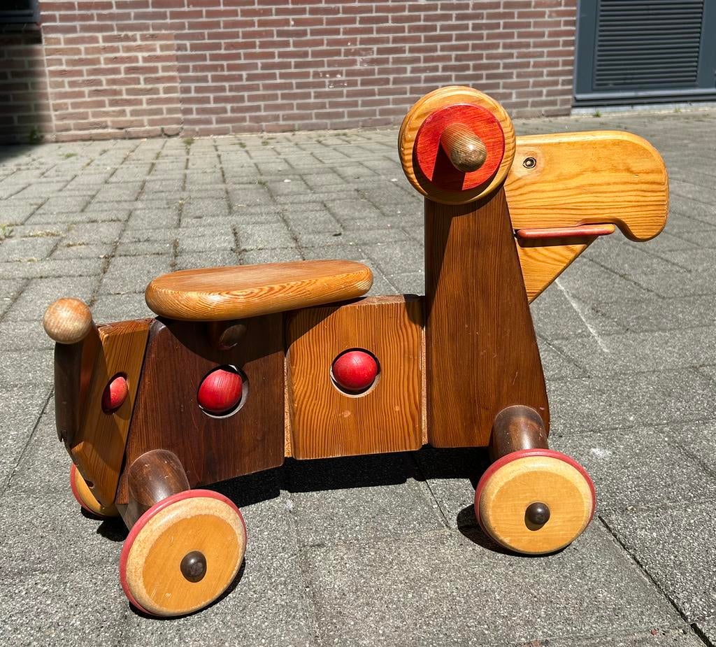 Mooie houten loopfiets, Fietsen en Brommers, Fietsen | Kinderfietsjes, Ophalen, Gebruikt, Minder dan 16 inch