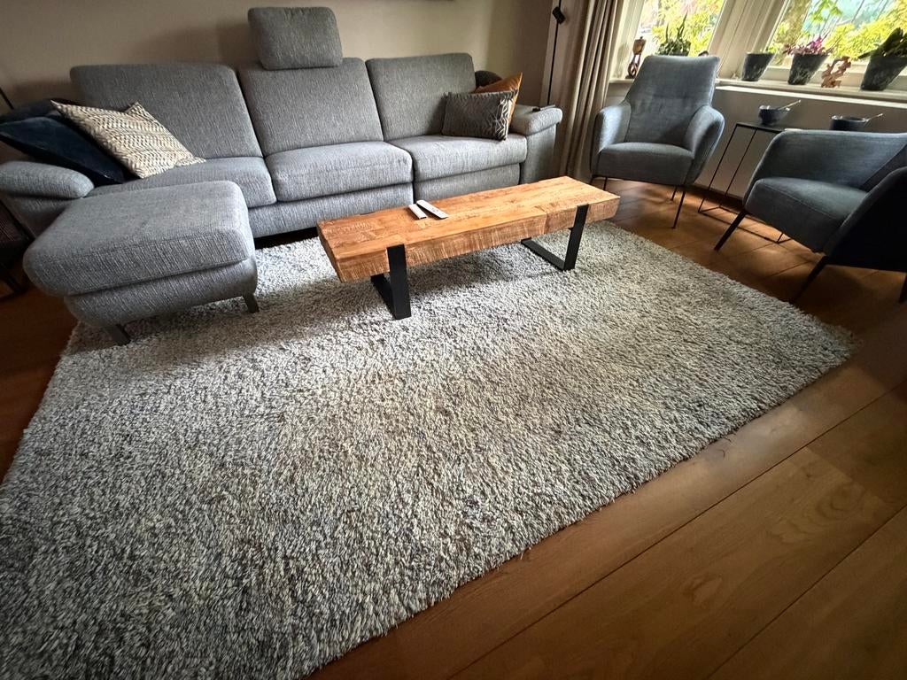 Goossens Vloerkleed wol 200x300 cm blauw, Ophalen, Gebruikt, Blauw, 200 cm of meer