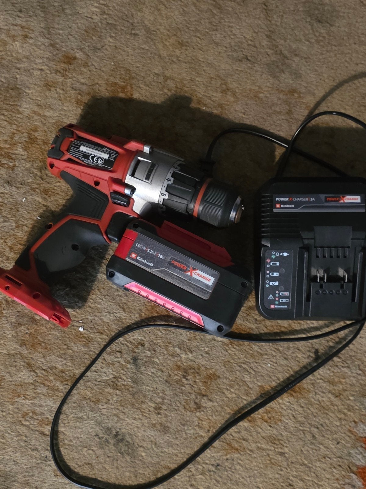 Einhell Power X-Change Accutol + 5.2 Ah Accu & Lader, Ophalen of Verzenden, Gebruikt, Accuboormachine, Overige merken