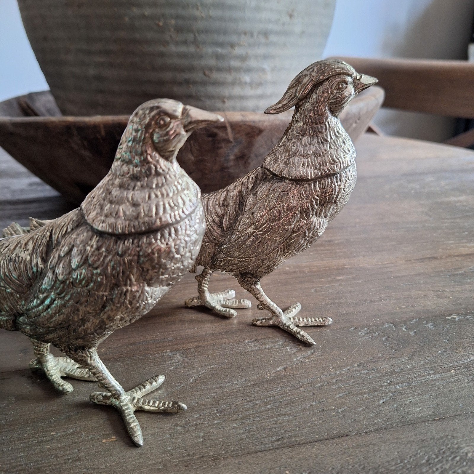 Set van twee metalen fazanten, Ophalen of Verzenden