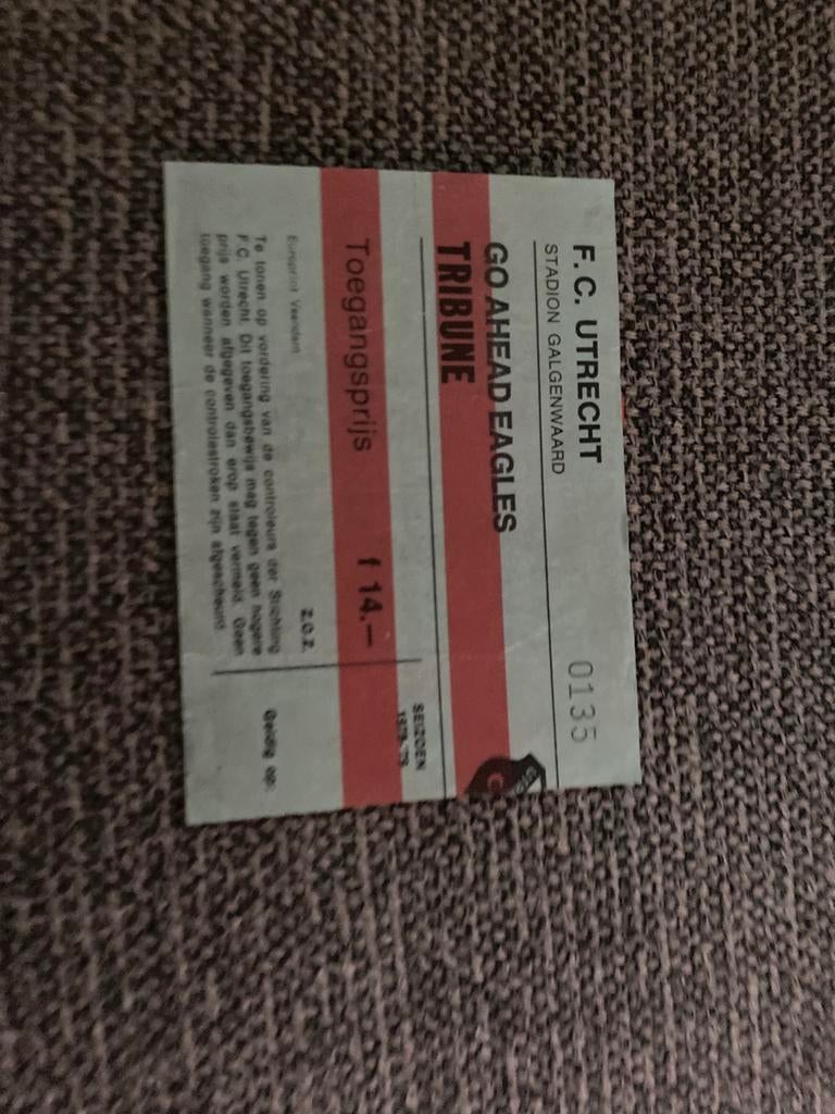 TICKET UTRECHT-GO AHEAD EAGLES 78-79, Ophalen of Verzenden, Zo goed als nieuw, Overige typen