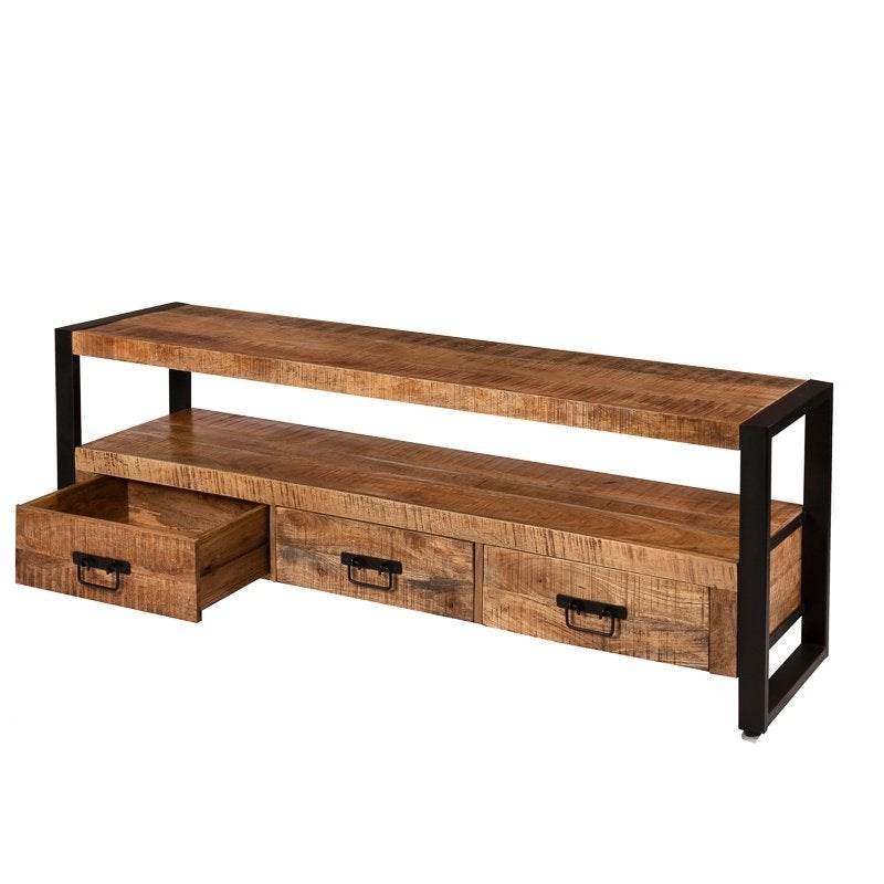 TV Meubel Ladekast Mangohout TV Kast Vintage Industrieel, Huis en Inrichting, Overige houtsoorten, Info@dehanzeherten.nl, De Hanze Herten BV