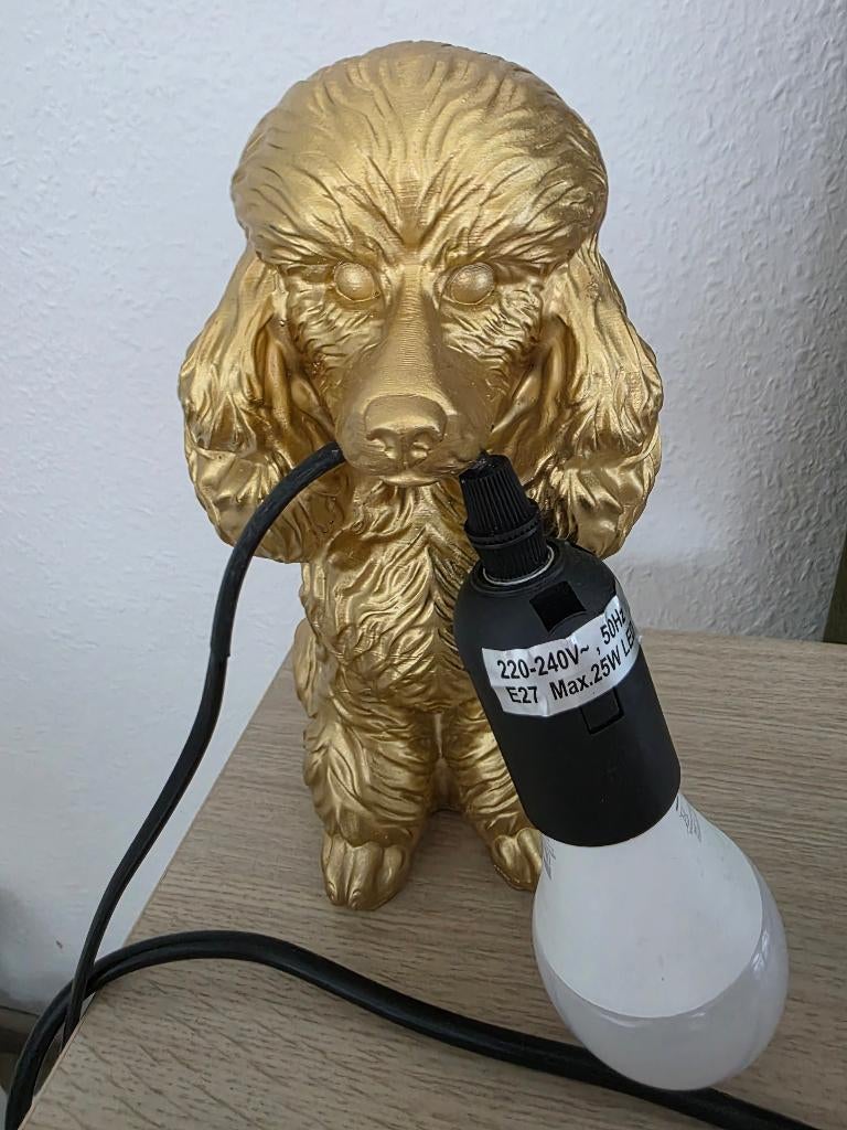 Gouden poedel hond lamp, Ophalen of Verzenden, Zo goed als nieuw, Superb, Minder dan 50 cm