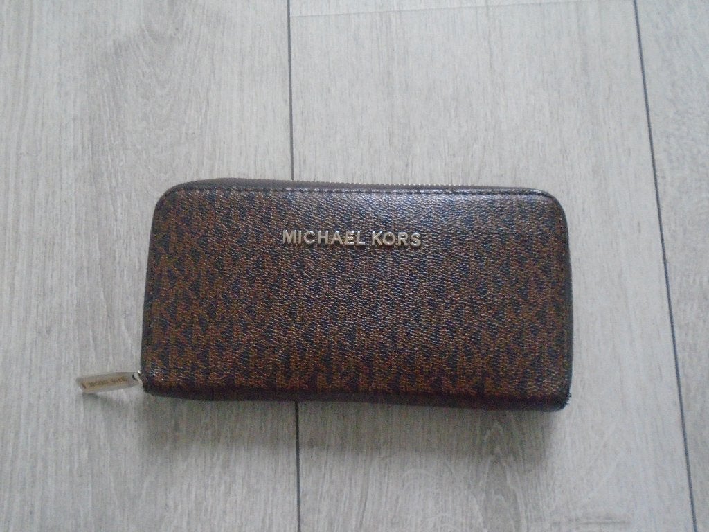 Michael Kors portemonnee met rits - Bruin, Verzenden, Zo goed als nieuw, Bruin, Overige merken