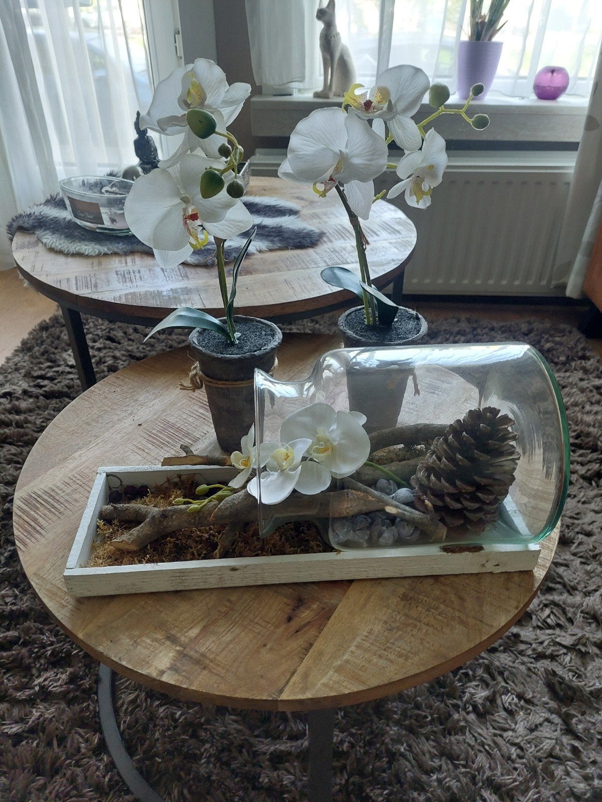 3 x kunst orchideeën, Ophalen, Zo goed als nieuw, Kunstbloem